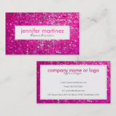 ピンクエレガントグリッタービューティシアン名刺2 名刺 (正面/裏面)