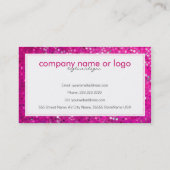 ピンクエレガントグリッタービューティシアン名刺2 名刺 (裏面)