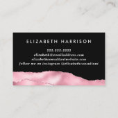 ピンクエレガントグリッターフォイルブラック 名刺 (裏面)