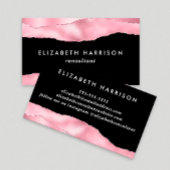ピンクエレガントグリッターフォイルブラック 名刺