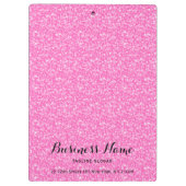 ピンクエレガントグリッターブラックシェブロン金ゴールドアクセントCl クリップボード (裏面)