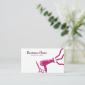 ピンクエレガントグリッターヘアドライヤー美容師 予約カード (スタンド正面)