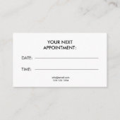 ピンクエレガントグリッターヘアドライヤー美容師 予約カード (裏面)