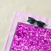 ピンクエレガントグリッターモノグラムの ビーチタオル (インサイチュ)