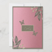ピンクエレガントグリッターユーカリブライダルシャワー 招待状 (裏面)