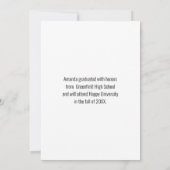 ピンクエレガントグリッター写真卒業 案内状 (裏面)