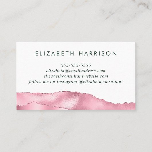 ピンクエレガントグリッター箔 名刺 (裏面)