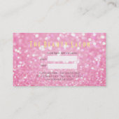 ピンクエレガントグリッター金ゴールドはさみ美容師 予約カード (裏面)
