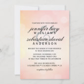 ピンクエレガントグリッター《写真》ぼけ味ライトシック結婚ズ 招待状 (正面)