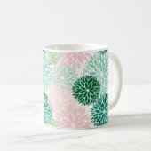 ピンクエレガントグリーンダリアフローラ コーヒーマグカップ (正面右)