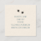 ピンクエレガントグリーンフローラビーフローリスト スクエア名刺 (裏面)