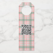 ピンクエレガントグリーンホリデーズツリーメリークリスマス ボトルネックタグ (裏面)