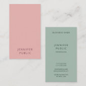 ピンクエレガントグリーンモダンテンプレートシンプルデザイン 名刺 (正面/裏面)