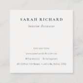 ピンクエレガントグリーン水彩牡丹フローラロゴ スクエア名刺 (裏面)