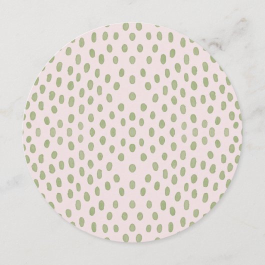 ピンクエレガントグリーン水玉模様結婚ズ メニュー (裏面)