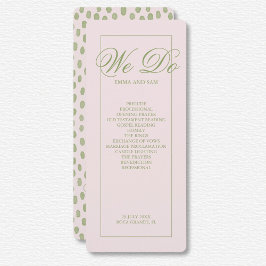 ピンクエレガントグリーン点々のある結婚式 プログラム