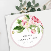 ピンクエレガントグリーン牡丹フローラ感謝してい結婚ズ ラウンドシール