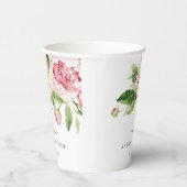 ピンクエレガントグリーン牡丹フローラ感謝してい結婚ズ 紙コップ (右)