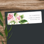 ピンクエレガントグリーン赤面牡丹フローラ水色 ラベル