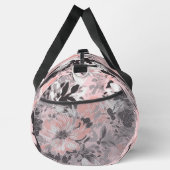 ピンクエレガントグレイの花のパタパーソナライズされたーン名 ダッフルバッグ (右)