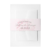 ピンクエレガントグレイフローラ牡丹結婚モノグラム 招待状ベリーバンド (正面例)