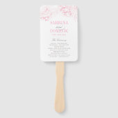 ピンクエレガントグレイフローラ牡丹結婚式 プログラム ハンドファン (正面)