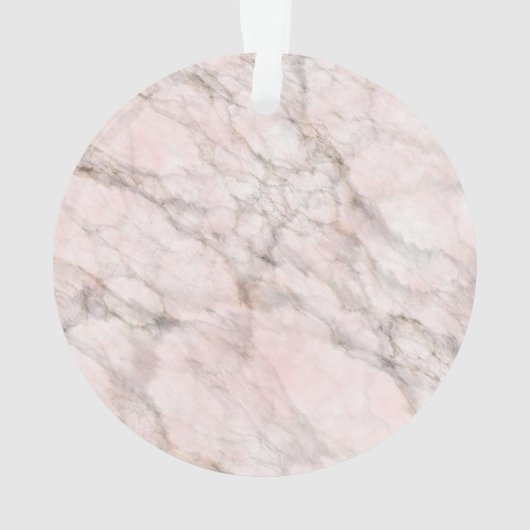 ピンクエレガントグレイ大理石パタカスタムーン写真 オーナメント (裏面)