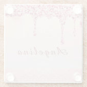 ピンクエレガントグームグリッタードリップコースター ガラスコースター (裏面)