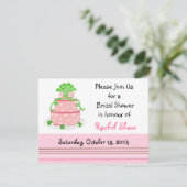 ピンクエレガントケーキのブライダルシャワー招待 招待状 (スタンド正面)