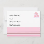 ピンクエレガントケーキのブライダルシャワー招待 招待状 (裏面)