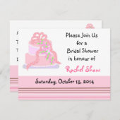 ピンクエレガントケーキのブライダルシャワー招待 招待状 (正面/裏面)