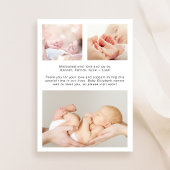 ピンクエレガントコケットボウフォトガール誕生 案内状