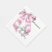 ピンクエレガントコケット女の子ベビーシャワー スタンダードランチョンナプキン (角)
