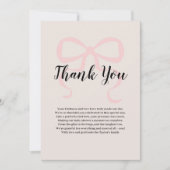 ピンクエレガントコケット弓ありがとう サンキューカード (正面)