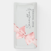 ピンクエレガントコケット弓ベビーシャワー 横断幕 (縦)