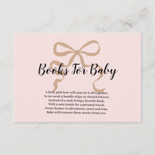 ピンクエレガントコケット弓ベビー エンクロージャーカード (正面)