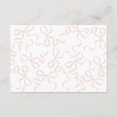 ピンクエレガントコケット弓ベビー エンクロージャーカード (裏面)