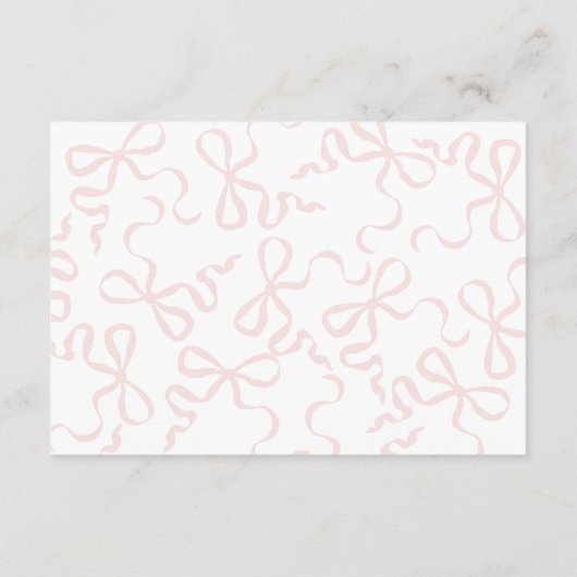 ピンクエレガントコケット弓ベビー エンクロージャーカード (裏面)