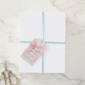 ピンクエレガントコケット弓女の子ベビーシャワー ギフトタグ (より糸付き)