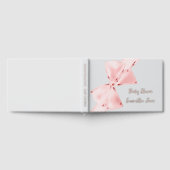 ピンクエレガントコケット弓女の子ベビーシャワー ゲストブック (全面)