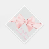 ピンクエレガントコケット弓女の子ベビーシャワー スタンダードランチョンナプキン (角)
