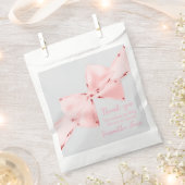 ピンクエレガントコケット弓女の子ベビーシャワー フェイバーバッグ (クリップ留めされた状態)