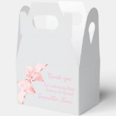 ピンクエレガントコケット弓女の子ベビーシャワー フェイバーボックス (見開き)
