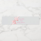 ピンクエレガントコケット弓女の子ベビーシャワー ペットボトルラベル (シングルラベル)