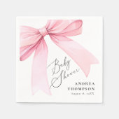 ピンクエレガントコケット弓赤ちゃんシャワーガール スタンダードカクテルナプキン (正面)