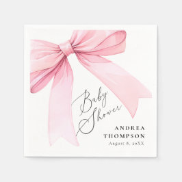 ピンクエレガントコケット弓赤ちゃんシャワーガール スタンダードカクテルナプキン