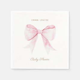 ピンクエレガントコケット弓 スタンダードカクテルナプキン