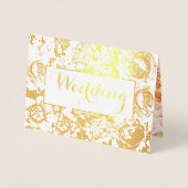 ピンクエレガントコーラルゴールドフォイルバラ結婚ズ 箔カード (正面)