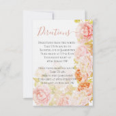 ピンクエレガントコーラルシークレットバラ庭園の結婚式 招待状 (裏面)