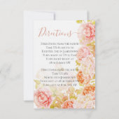 ピンクエレガントコーラルシークレットバラ庭園の結婚式Inv 招待状 (裏面)